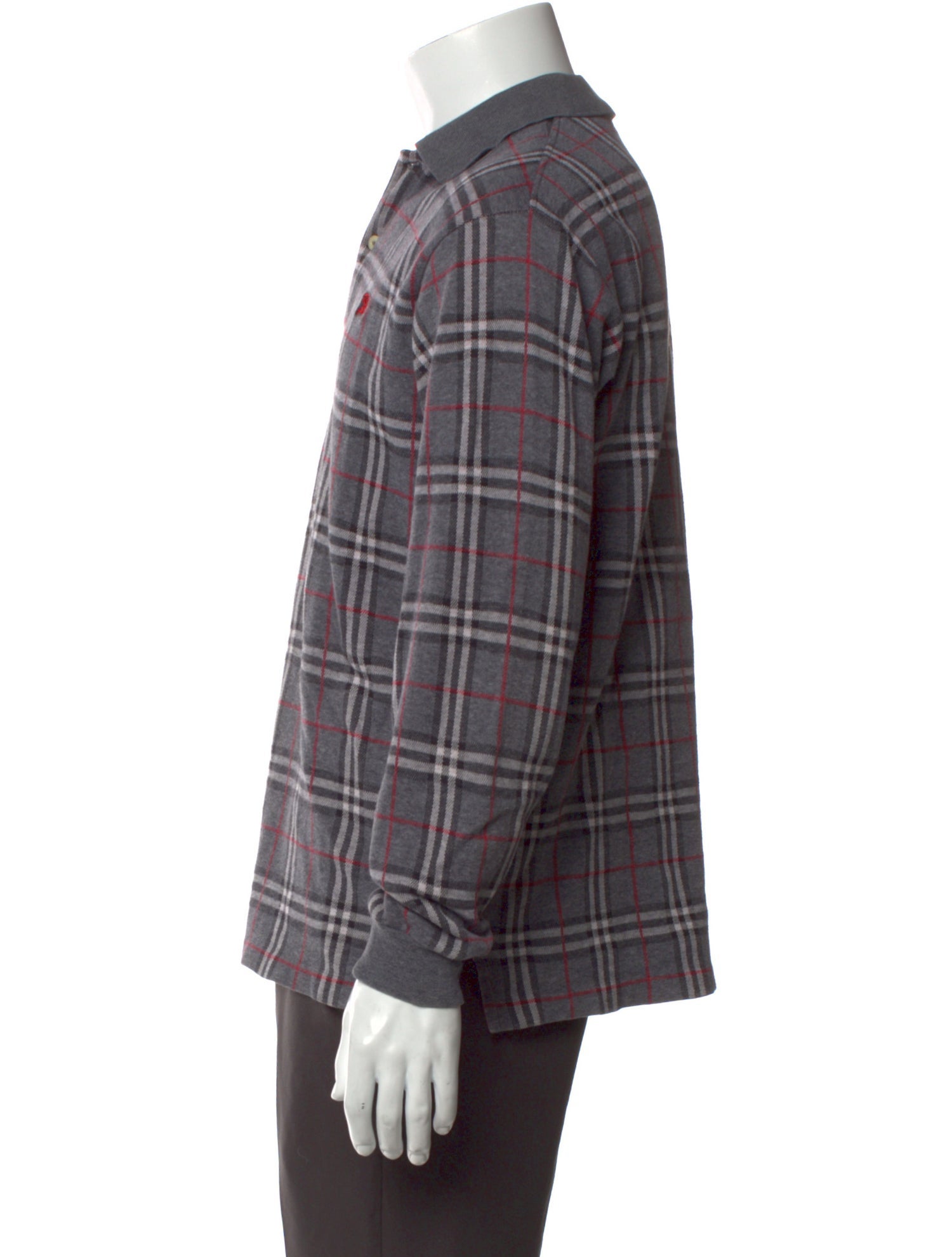 Burberry's Plaid Print Long Sleeve Shirt