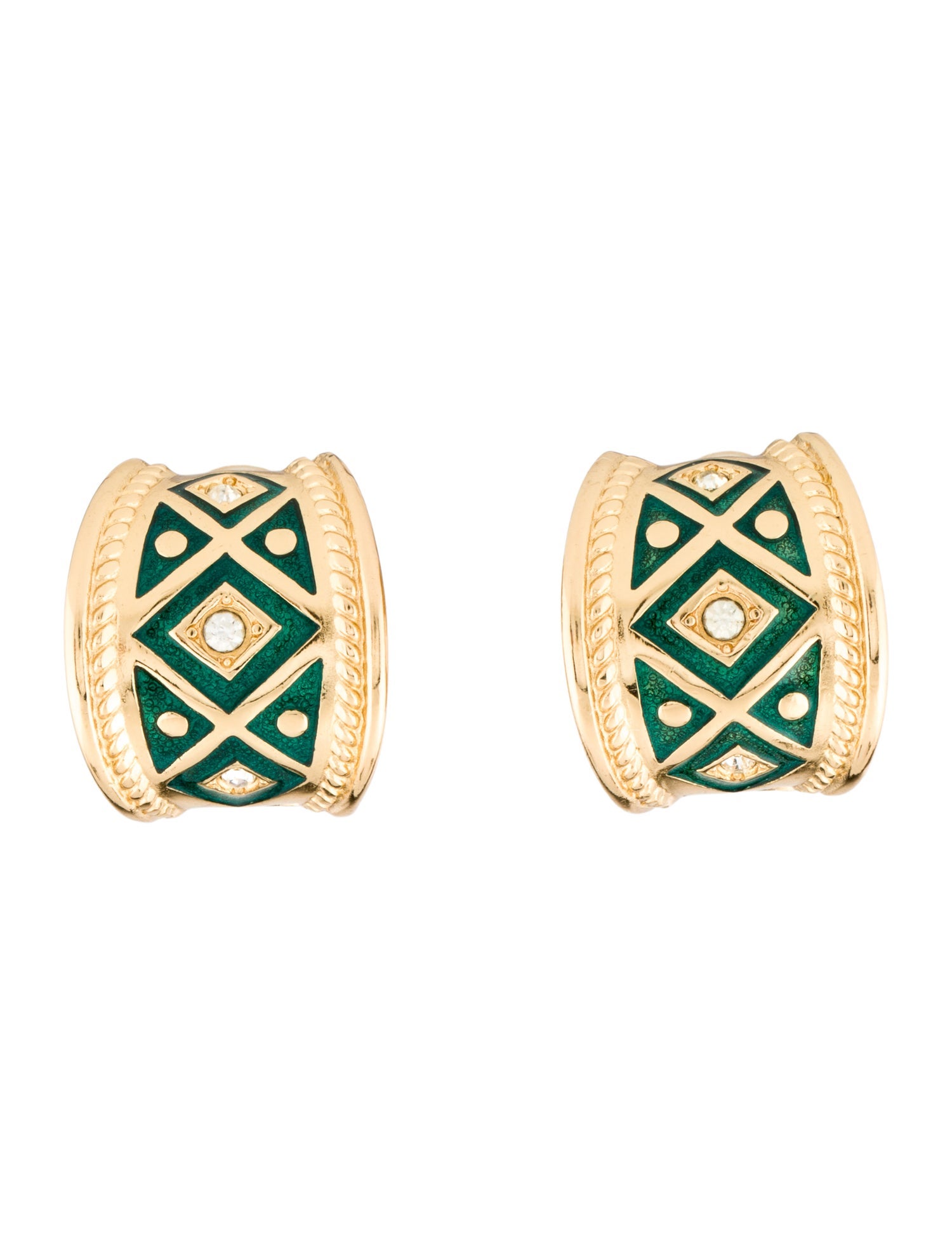 Burberry's Crystal & Enamel Clip-On Earrings