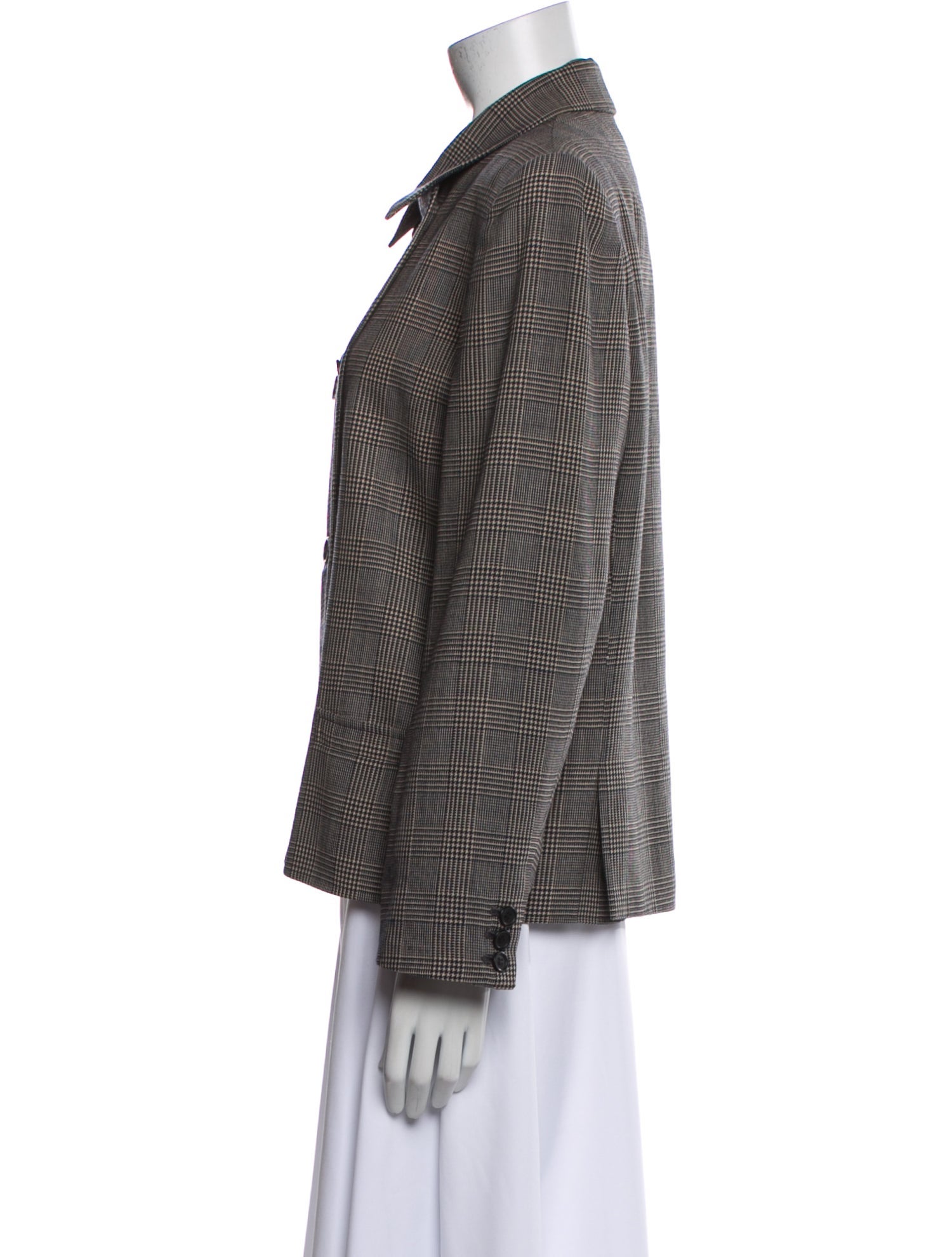 Burberry's Wool Plaid Print Blazer