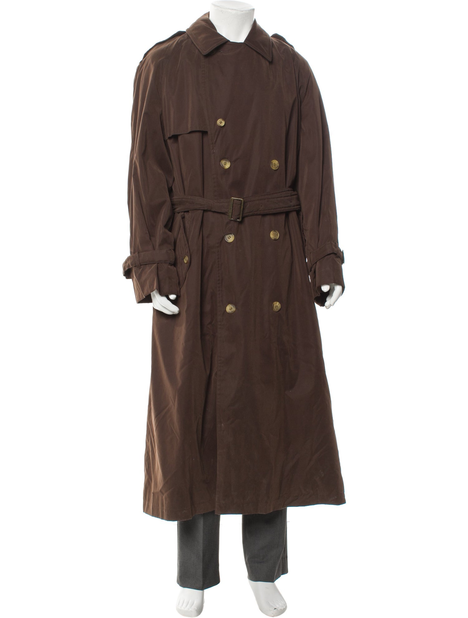 Burberry's Nova Check Pattern Wool Trench Coat