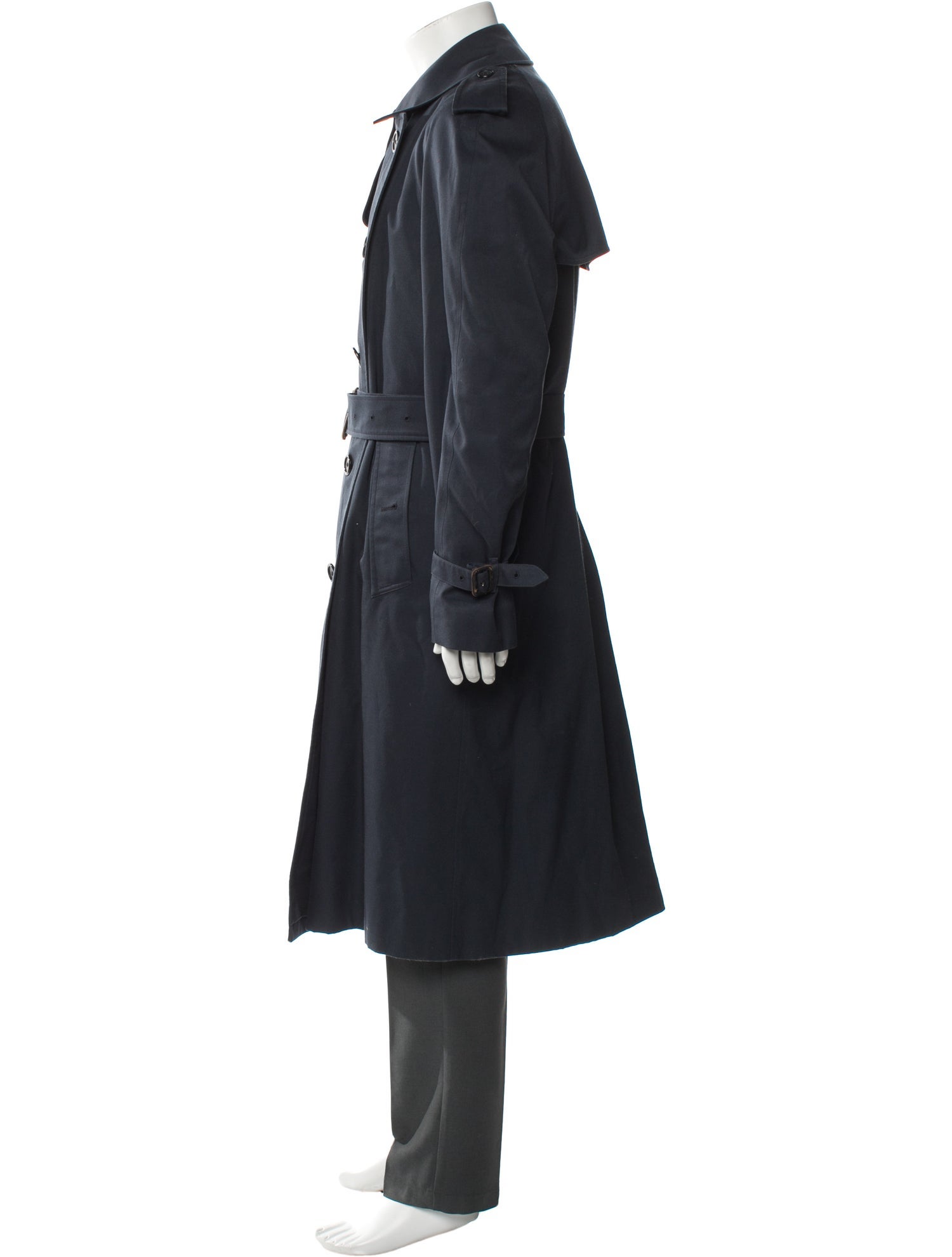 Burberry's House Check Pattern Wool Trench Coat