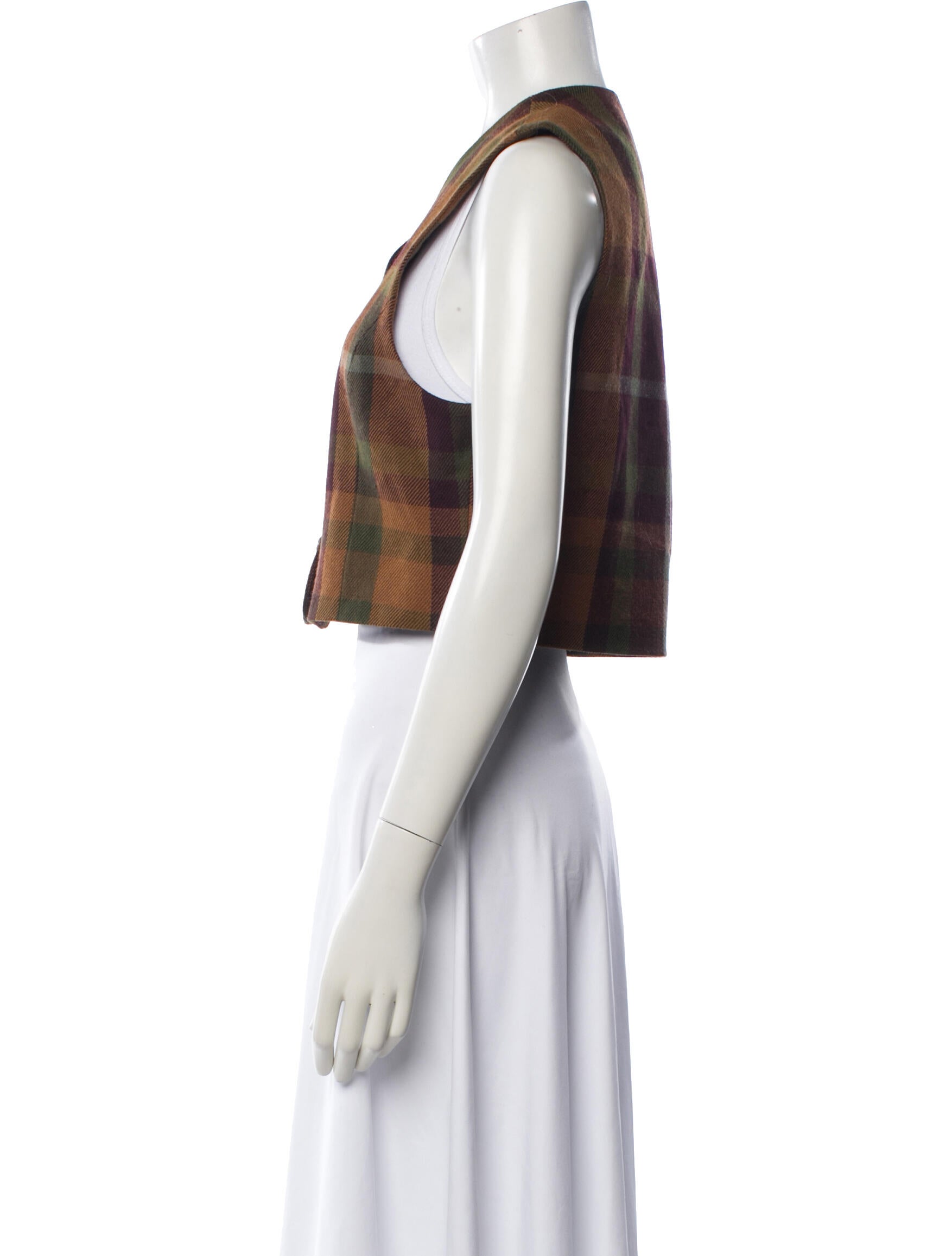 Burberry's Wool Plaid Print Vest