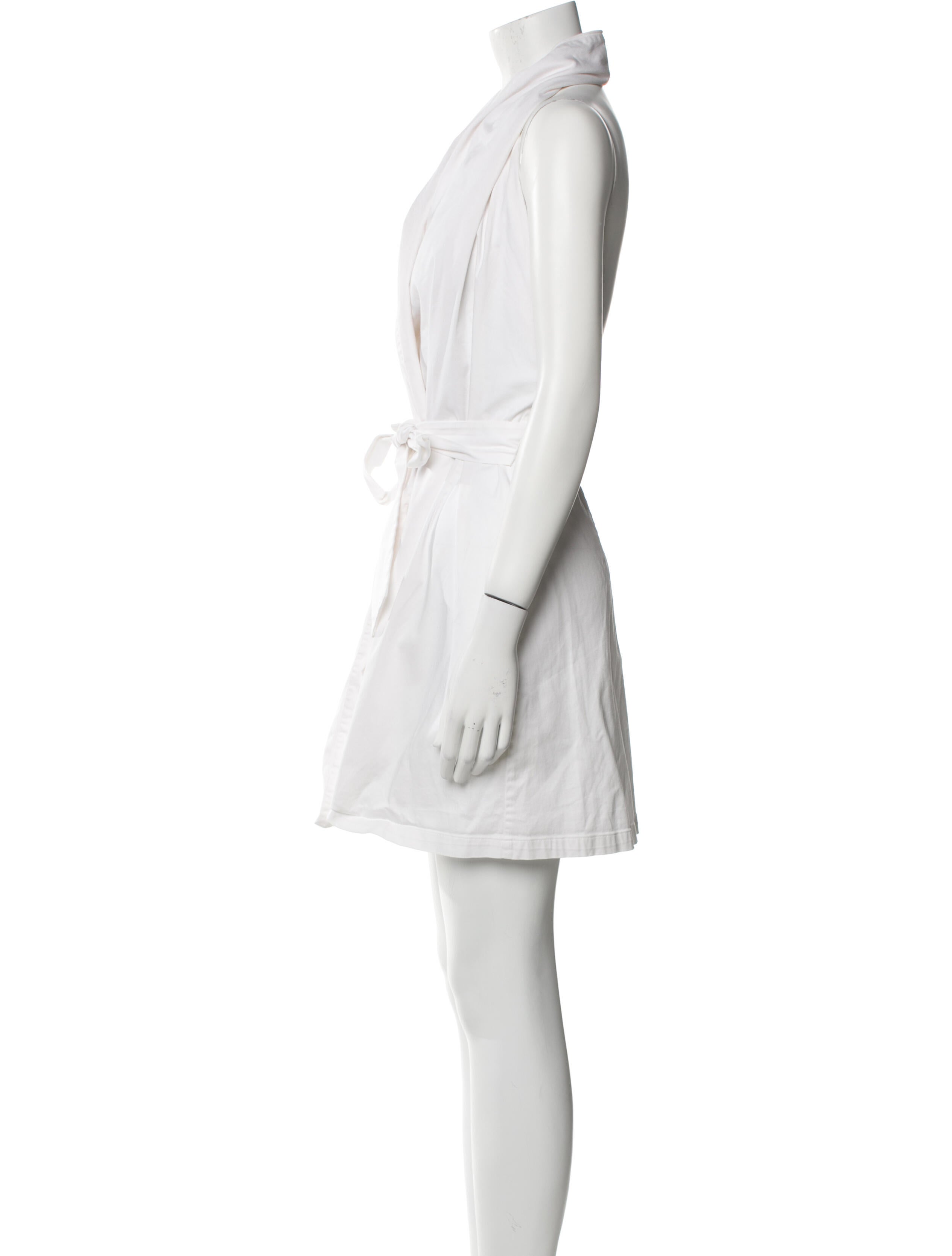 Sara Battaglia Mock Neck Knee-Length Dress