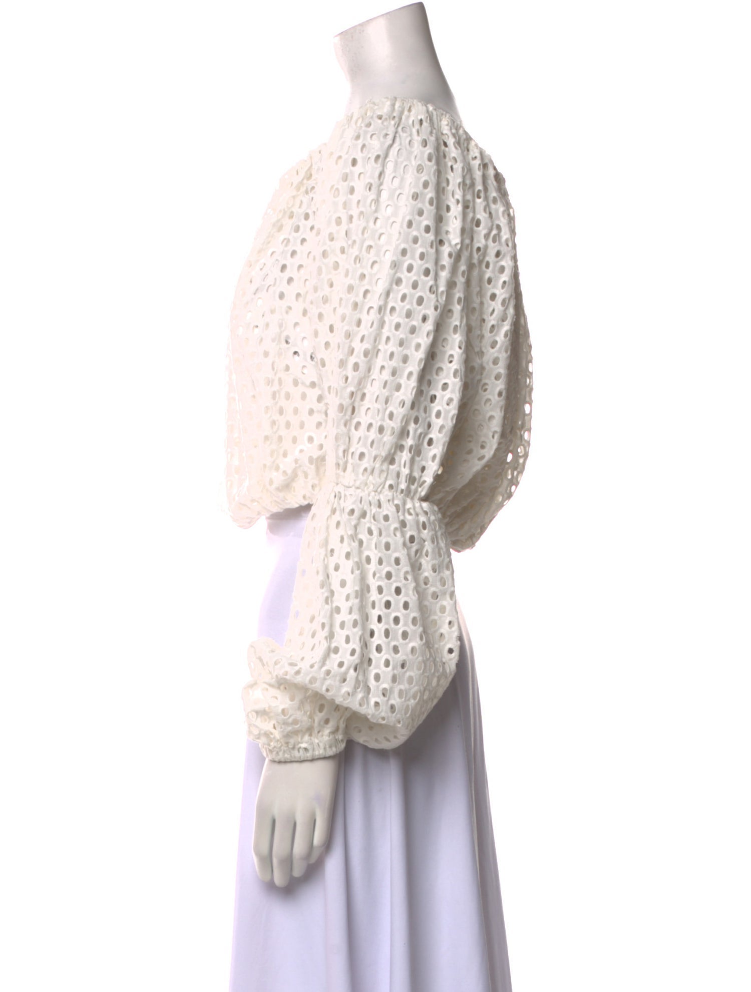 Sara Battaglia Off-The-Shoulder Three-Quarter Sleeve Crop Top w/ Tags