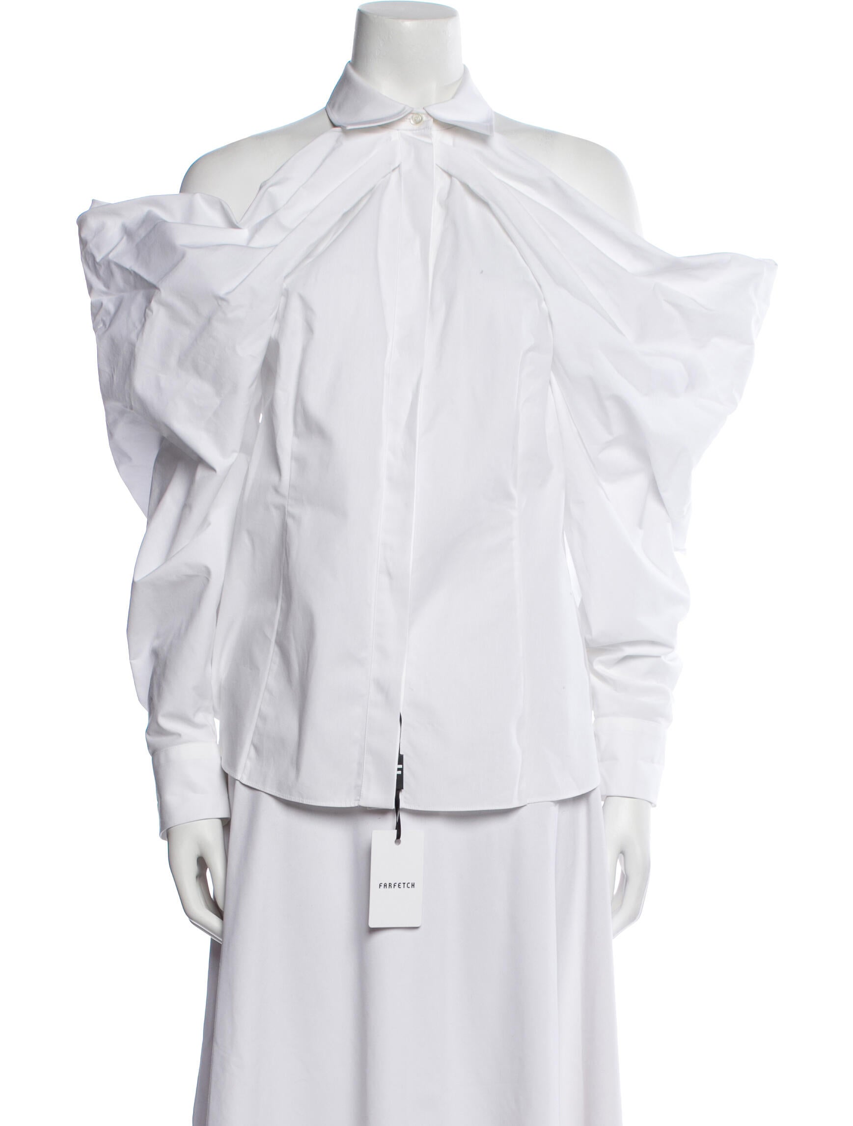 Sara Battaglia Long Sleeve Button-Up Top w/ Tags