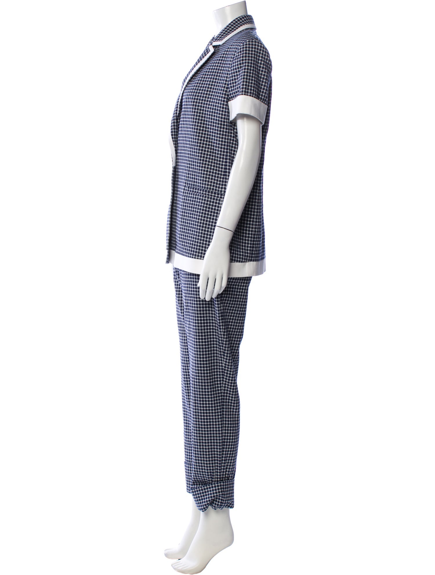 Sara Battaglia Plaid Print Pantsuit