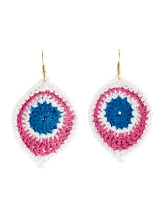Bianca Pratt Organic Crochet Embroidered Drop Earrings