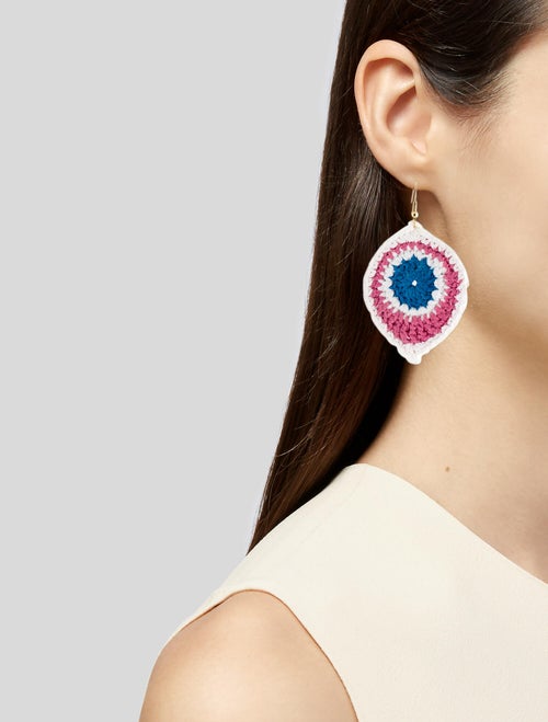 Bianca Pratt Organic Crochet Embroidered Drop Earrings