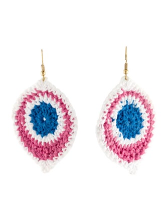 Bianca Pratt Organic Crochet Embroidered Drop Earrings