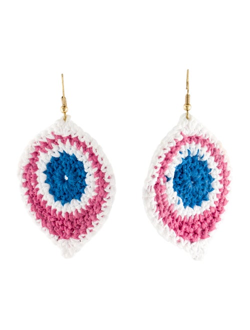 Bianca Pratt Organic Crochet Embroidered Drop Earrings