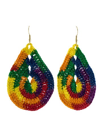 Bianca Pratt Drop Willow Organic Crochet Embroidered Earrings