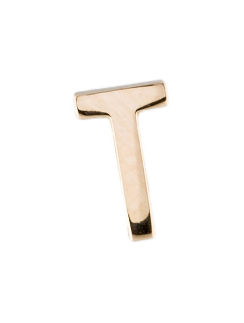 Bianca Pratt 14K Initial 'T' Single Stud Earring