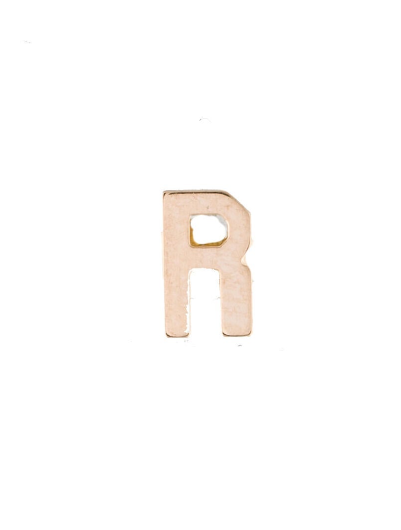 Bianca Pratt Classic 'R' Initial Stud Earring