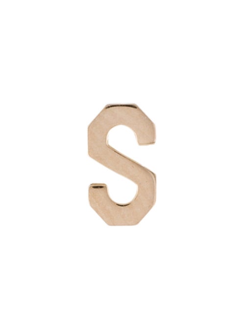 Bianca Pratt 14K Classic Initial 'S' Single Stud Earring