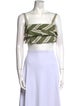 Beatriz Camacho Striped Square Neckline Crop Top