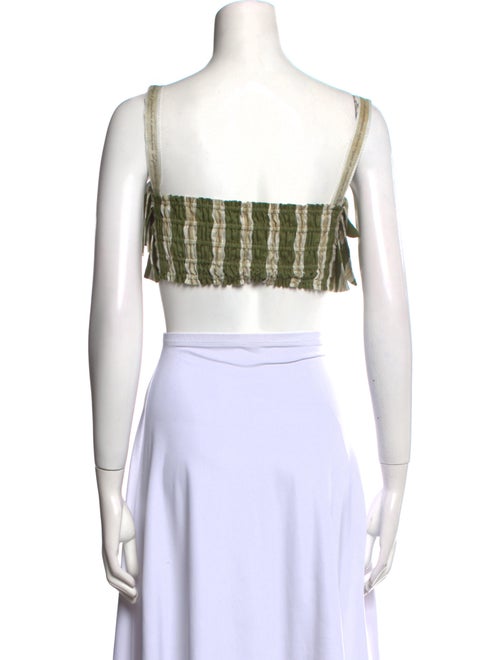 Beatriz Camacho Striped Square Neckline Crop Top