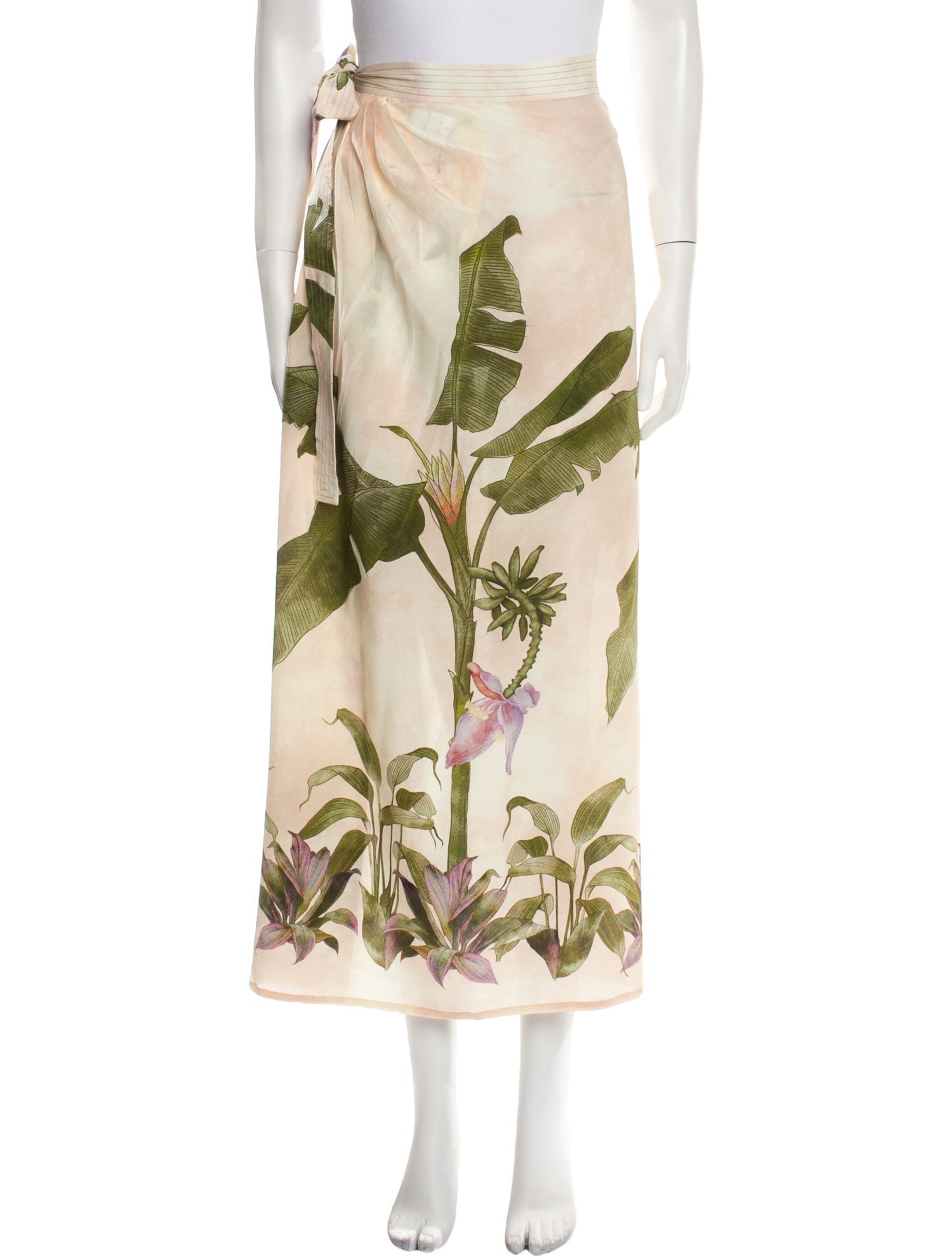 Beatriz Camacho Silk Midi Length Skirt