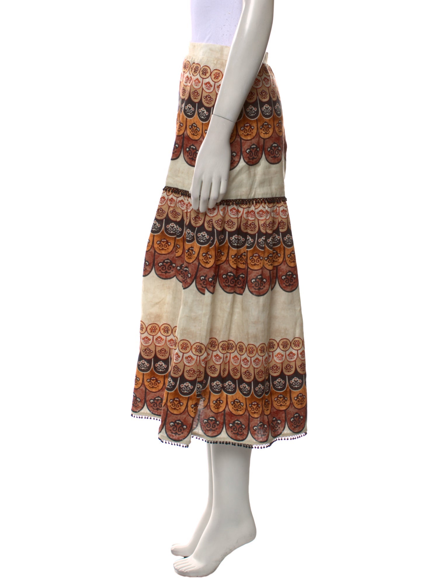 Beatriz Camacho Linen Midi Length Skirt