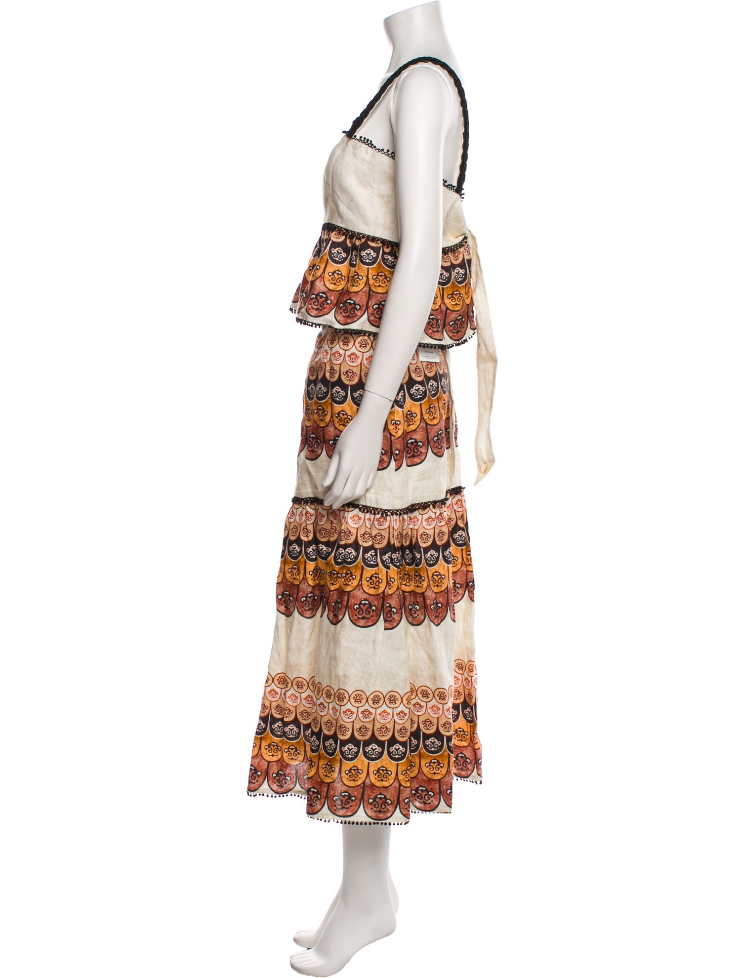 Beatriz Camacho Linen Printed Skirt Set