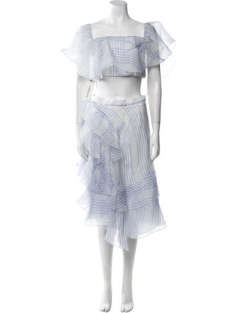 Beatriz Camacho Silk Striped Skirt Set
