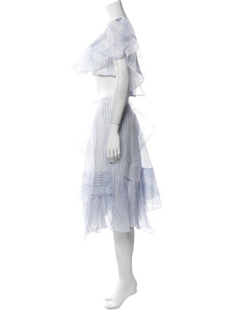 Beatriz Camacho Silk Striped Skirt Set