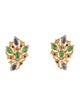Buccellati 18K Tsavorite, Iolite & Ruby Earclip Earrings