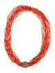 Buccellati 18K Coral & Diamond Multistrand Necklace