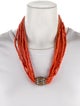 Buccellati 18K Coral & Diamond Multistrand Necklace