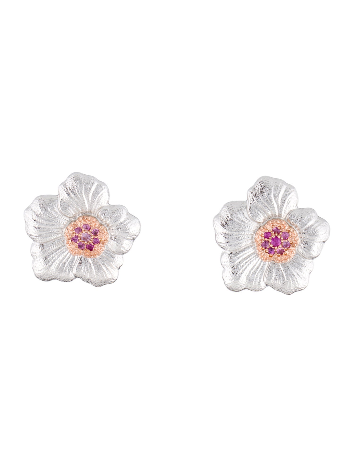 Buccellati Sapphire Blossoms Gardenia Earclips