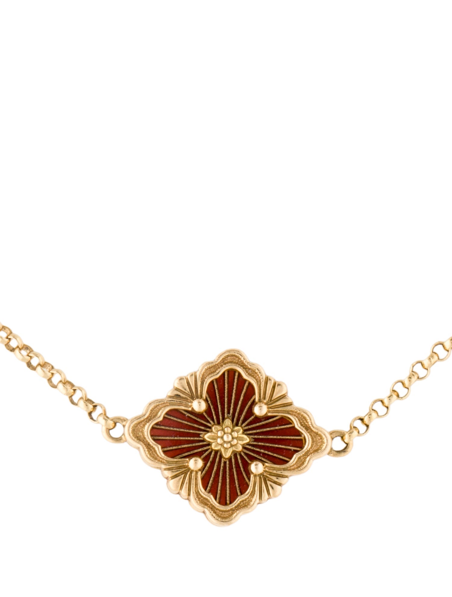 Buccellati 18K Opera Tulle Enamel Station Chain Bracelet