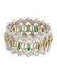 Buccellati 18K Emerald & Diamond Band