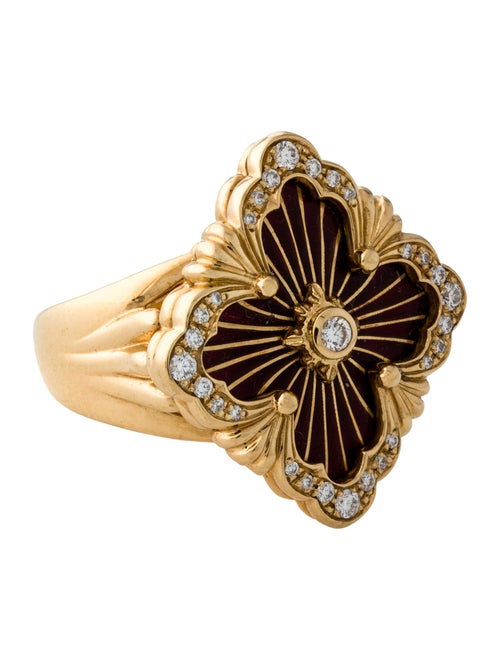 Buccellati 18K Diamond & Enamel Opera Tulle Cocktail Ring