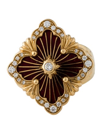 Buccellati 18K Diamond & Enamel Opera Tulle Cocktail Ring