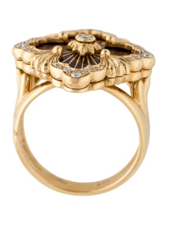 Buccellati 18K Diamond & Enamel Opera Tulle Cocktail Ring