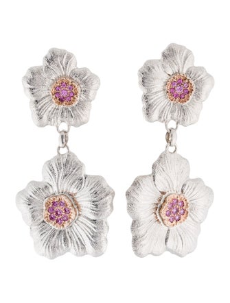 Buccellati Pink Sapphire Blossom Drop Earrings