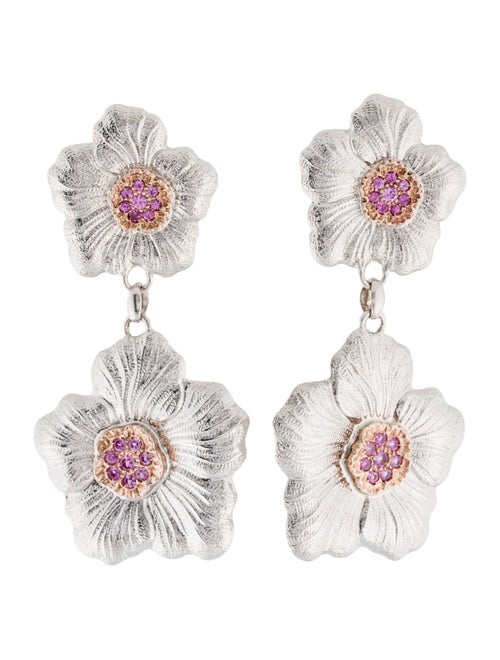 Buccellati Pink Sapphire Blossom Drop Earrings