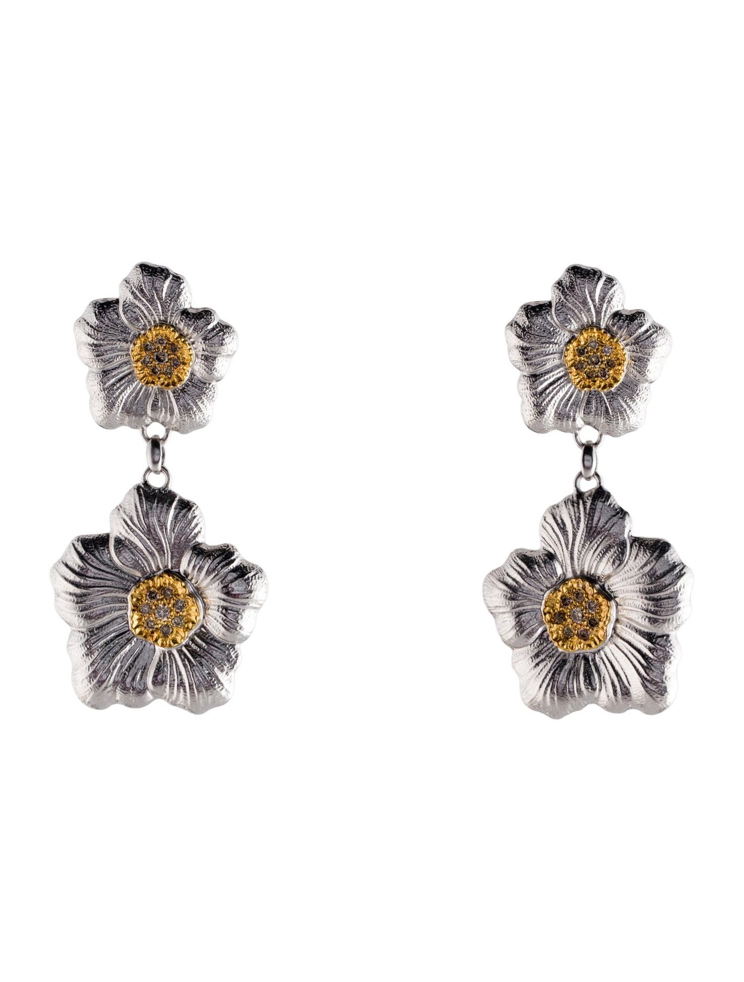 Buccellati Diamond Blossoms Drop Earclips
