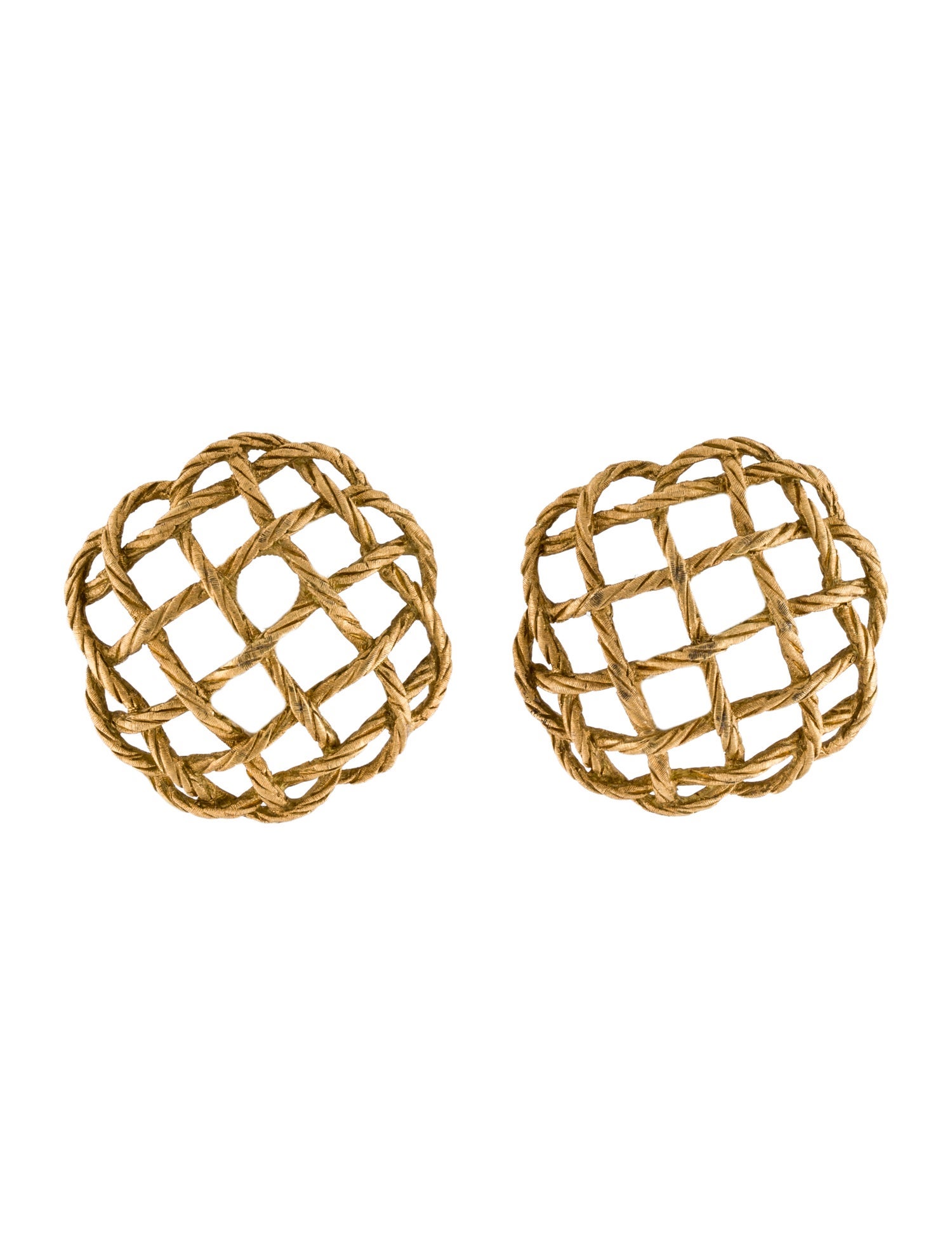 Buccellati 18K Crepe De Chine Woven Earclips
