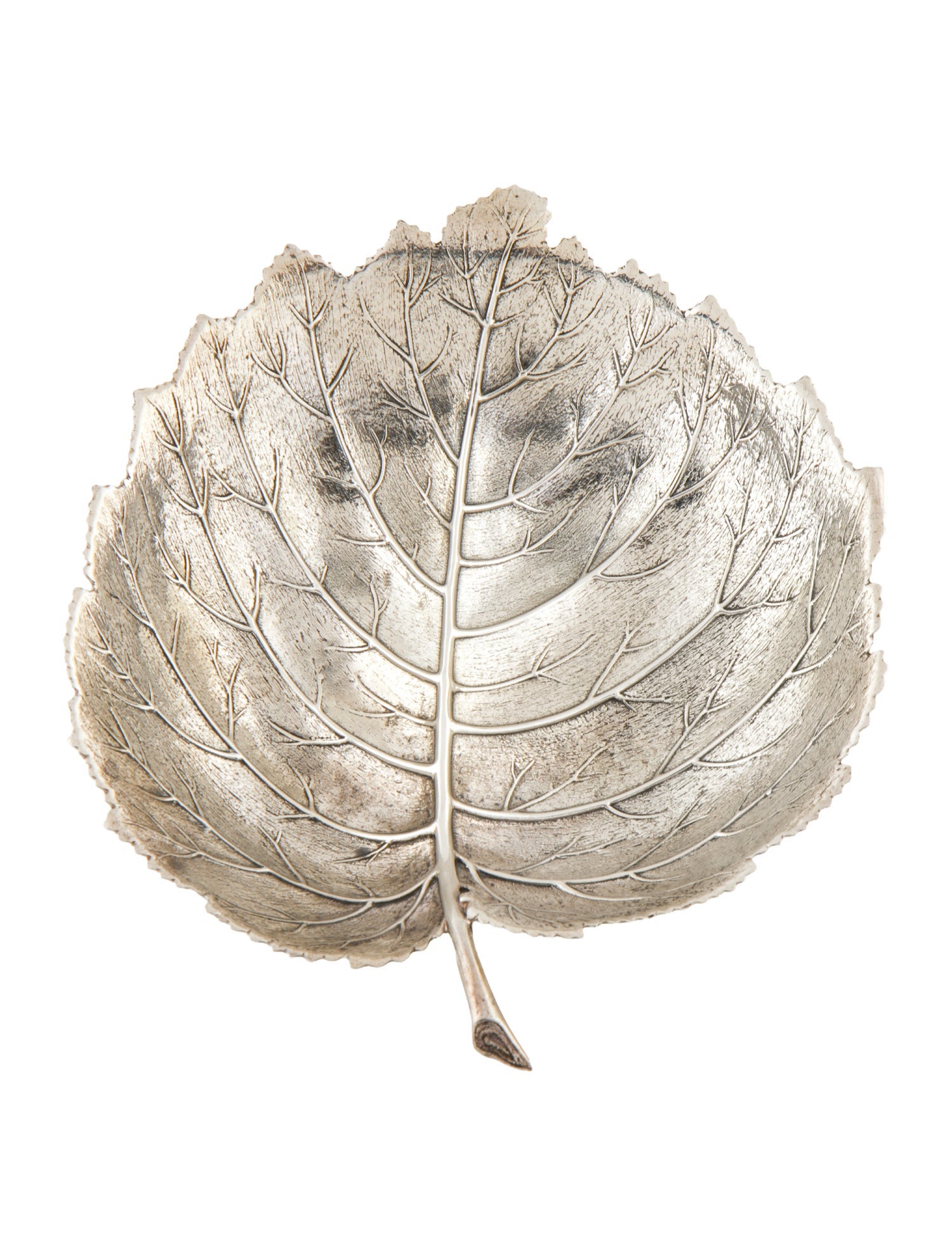 Buccellati Sterling Silver Medium Hazelnut Leaf Dish