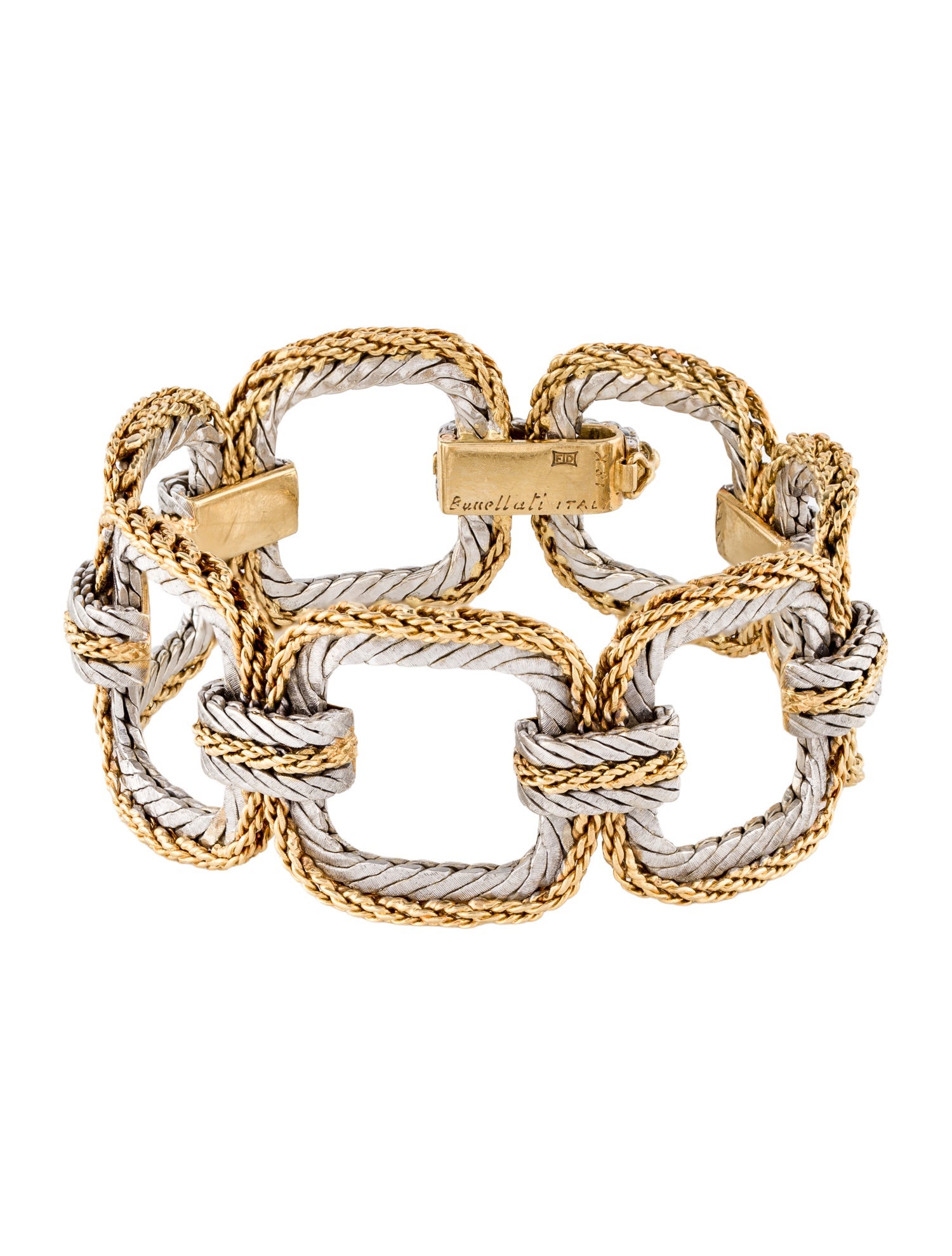 Buccellati 18K Two-Tone Square Link Bracelet