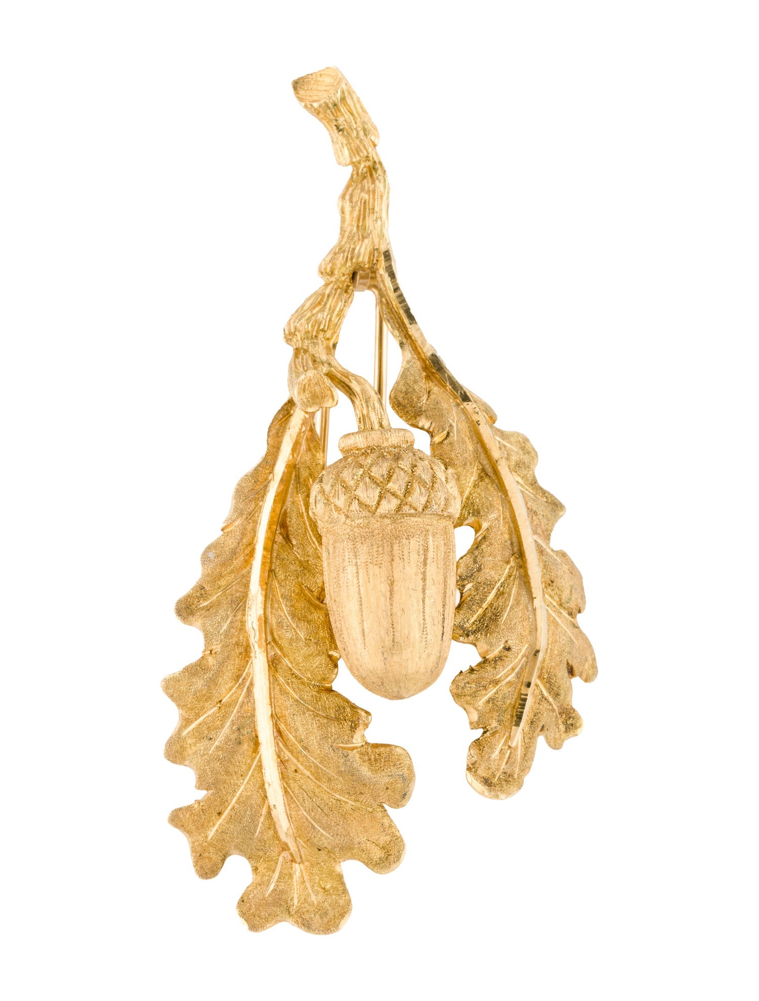 Buccellati 18K Acorn Leaf Brooch