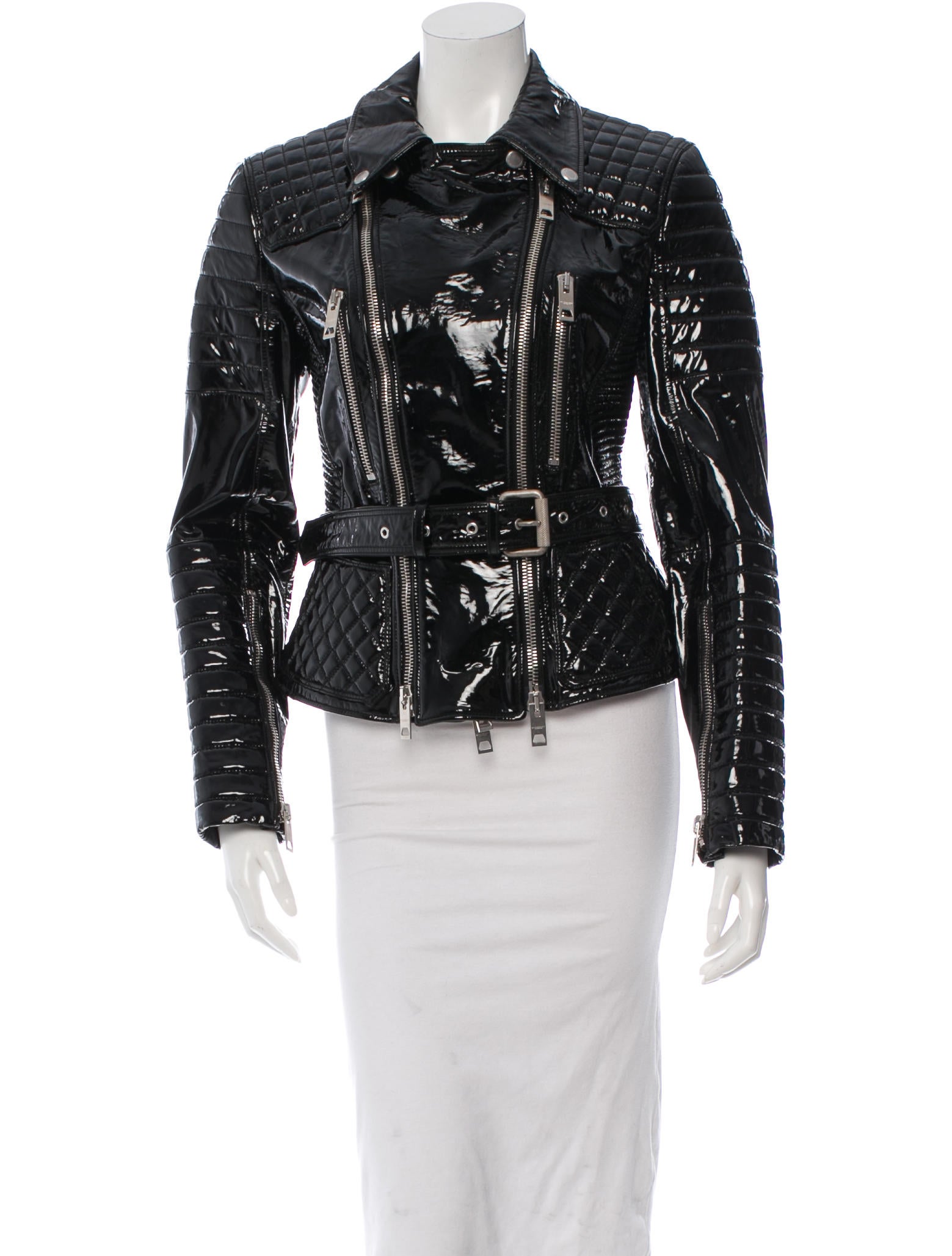 Burberry Prorsum Patent Leather Moto Jacket - Clothing - BUF21146 | The RealReal