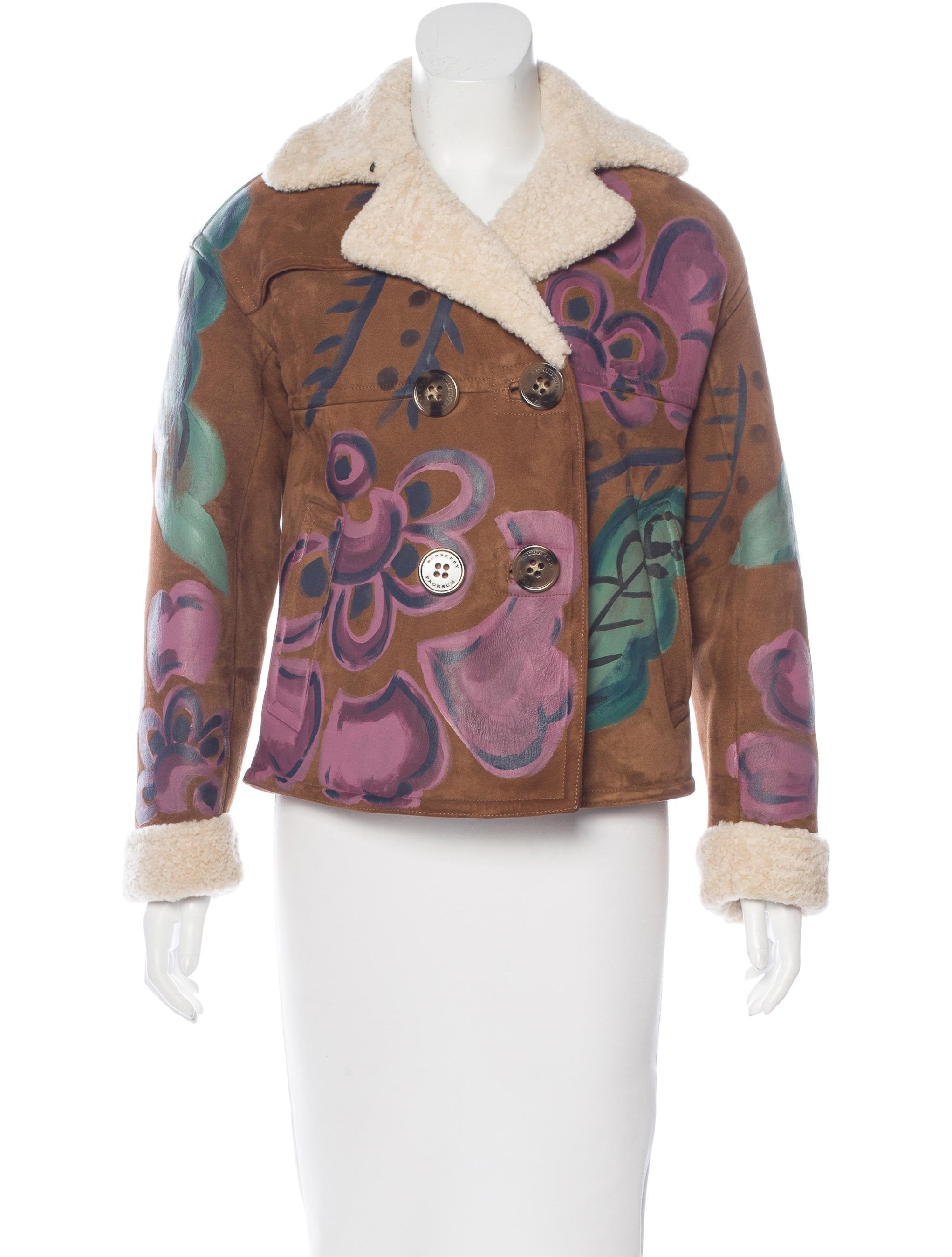 Burberry Prorsum Shearling Hand-Painted Jacket