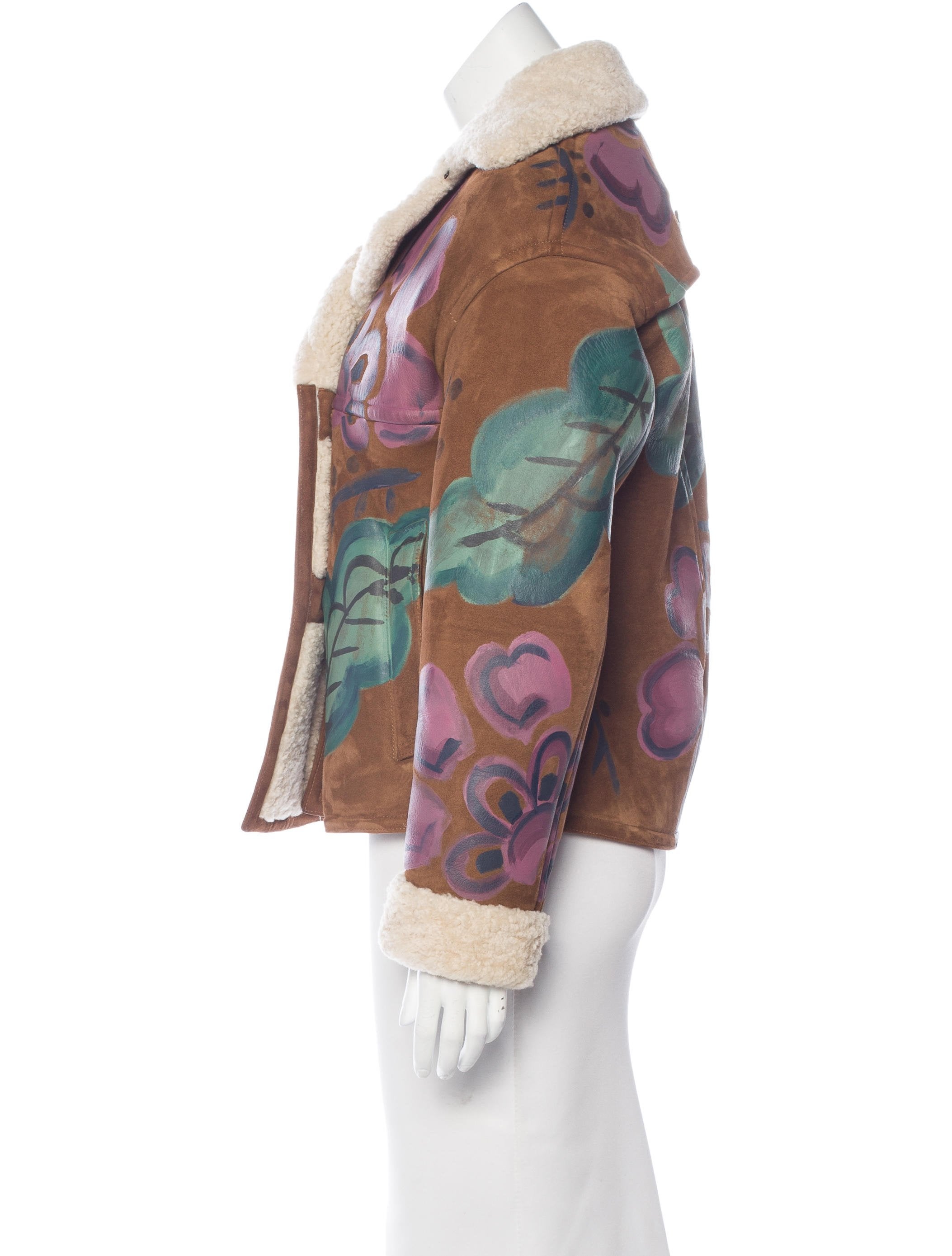 Burberry Prorsum Shearling Hand-Painted Jacket