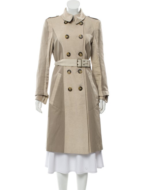 Burberry Prorsum Linen Trench Coat Beige