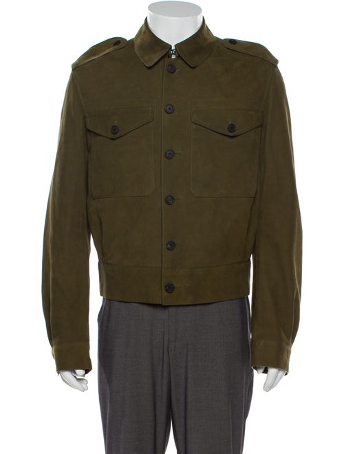 Burberry Prorsum Suede Jacket Green