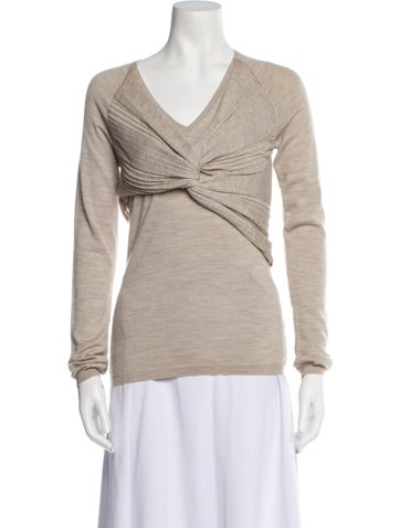 Burberry Prorsum Tops Merino Wool V-Neck Sweatshirt M