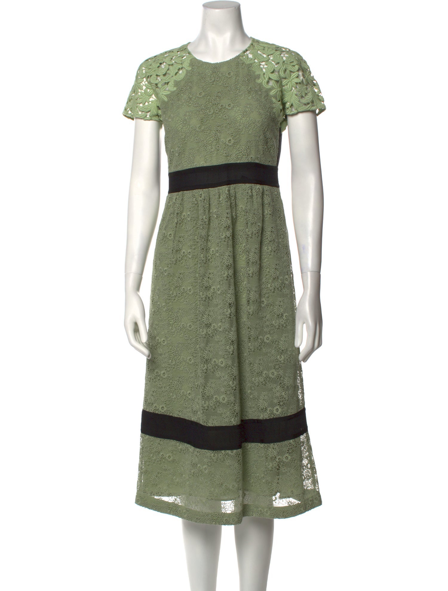 slim fit dress slacks Burberry Prorsum Lace Midi Dress In Green Polyamide