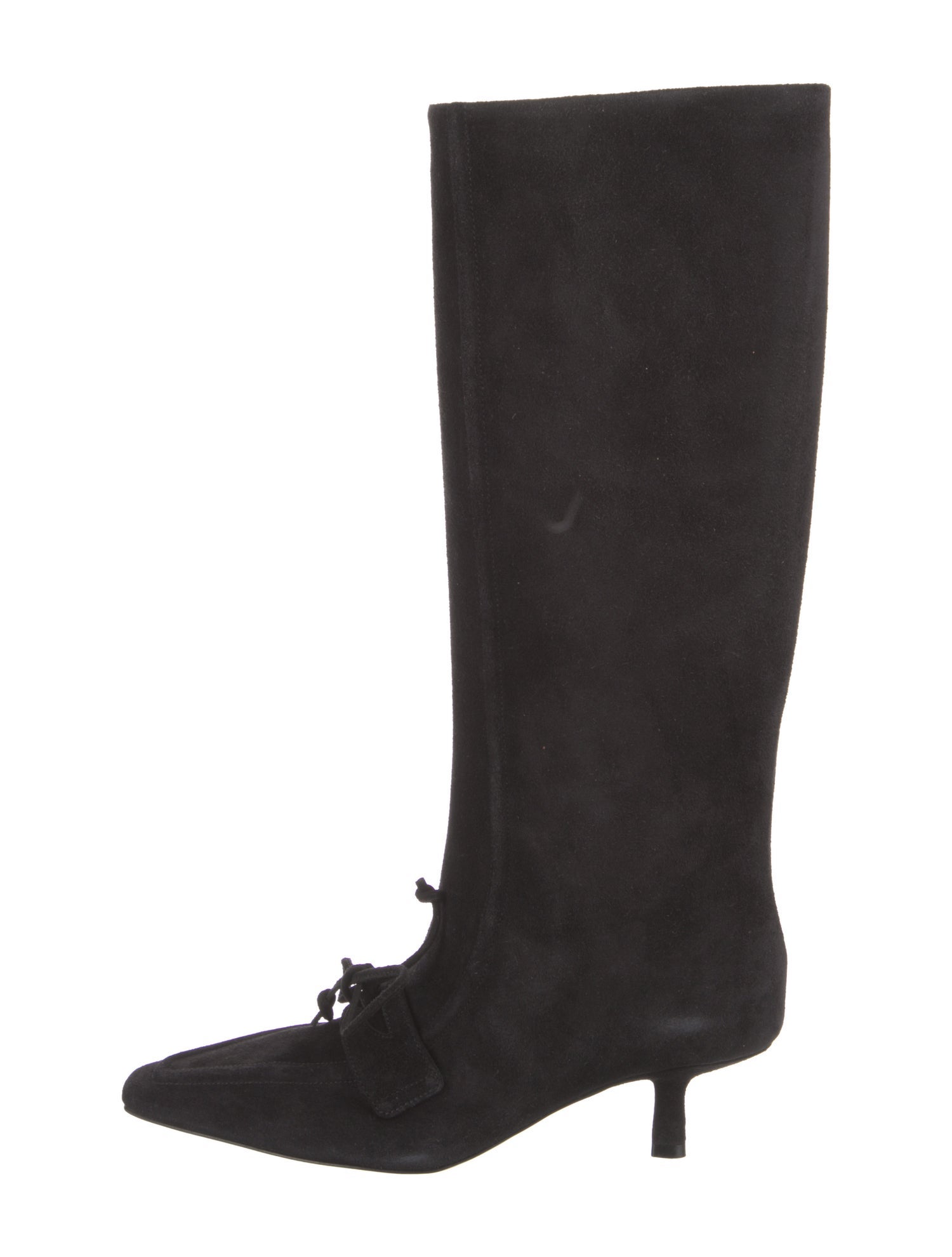 Burberry Prorsum Suede Bow Accents Riding Boots