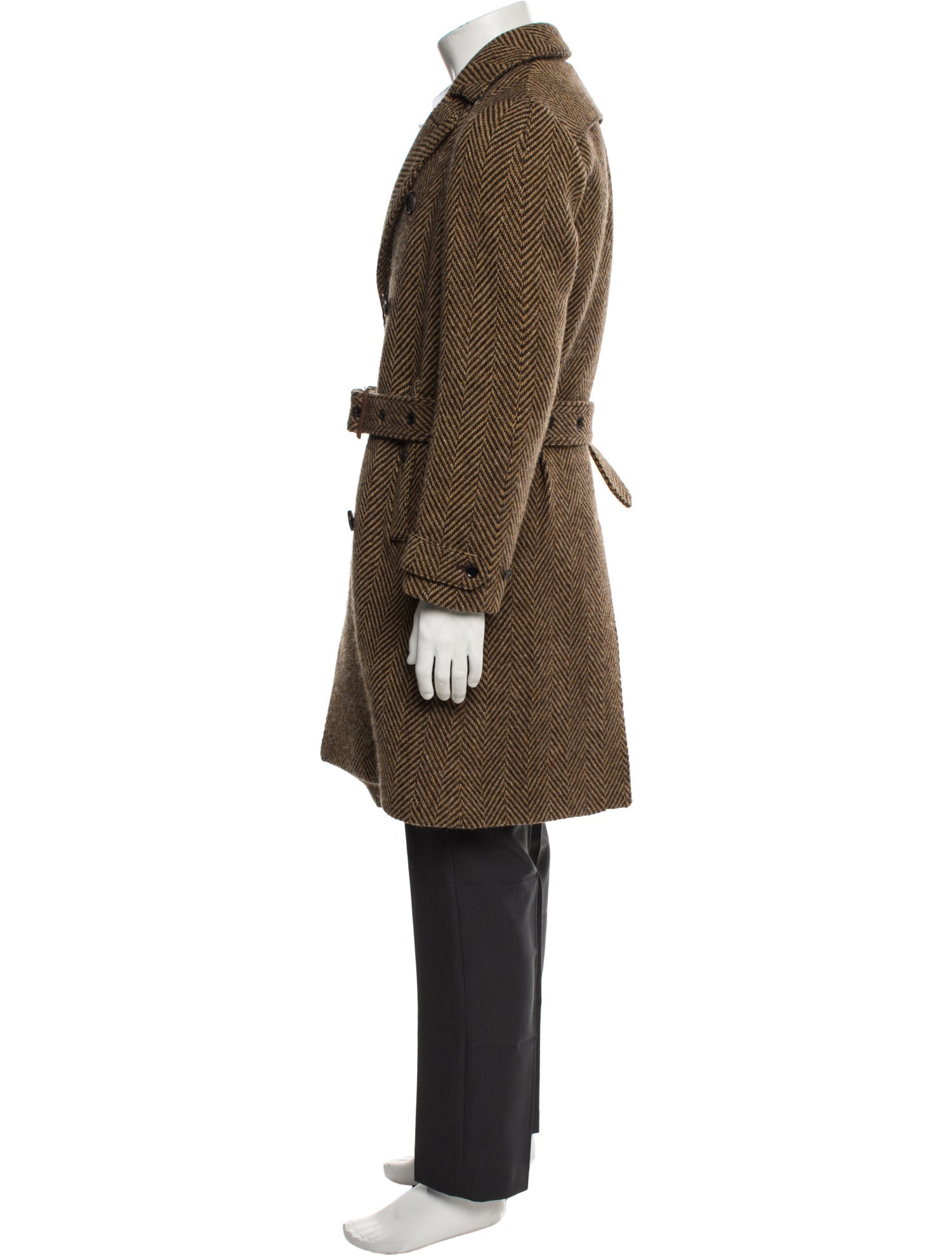 Burberry Prorsum Lambswool Striped Peacoat